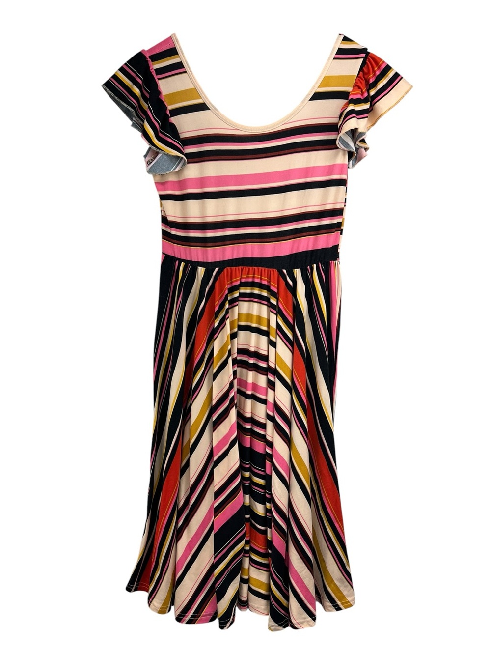 Dot Dot Smile Bold Striped Print Twirl Dress Girls 11